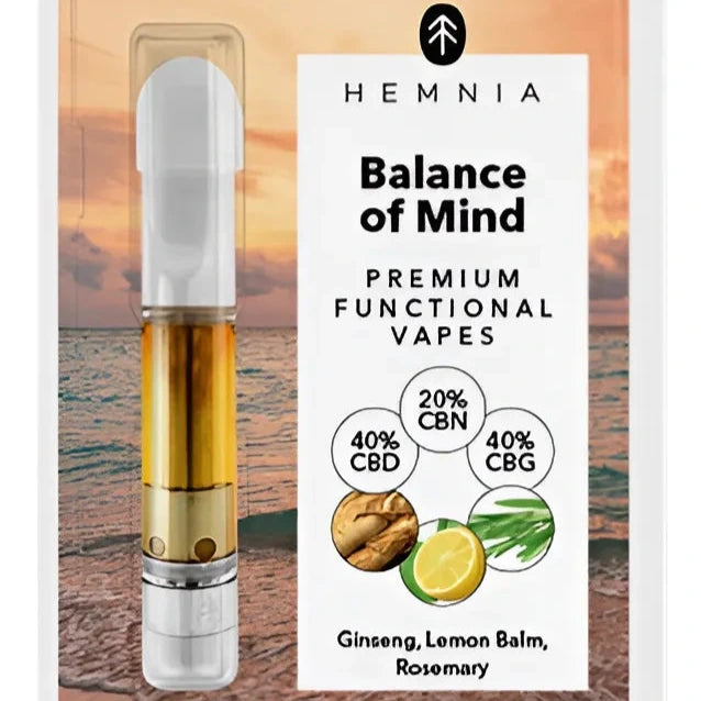 Vape Kartusche - Hemnia - CBD, CBG, CBN, Ginseng, Zitronenmelisse, Rosmarin, 1 ml