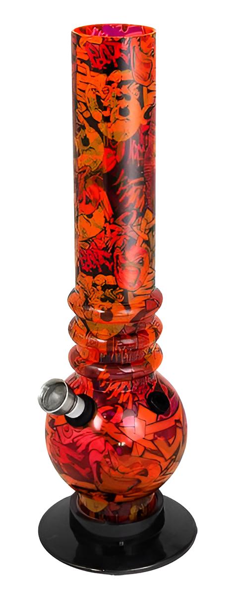 Acryl Bong Bubble Straight "Graffiti" 26 cm