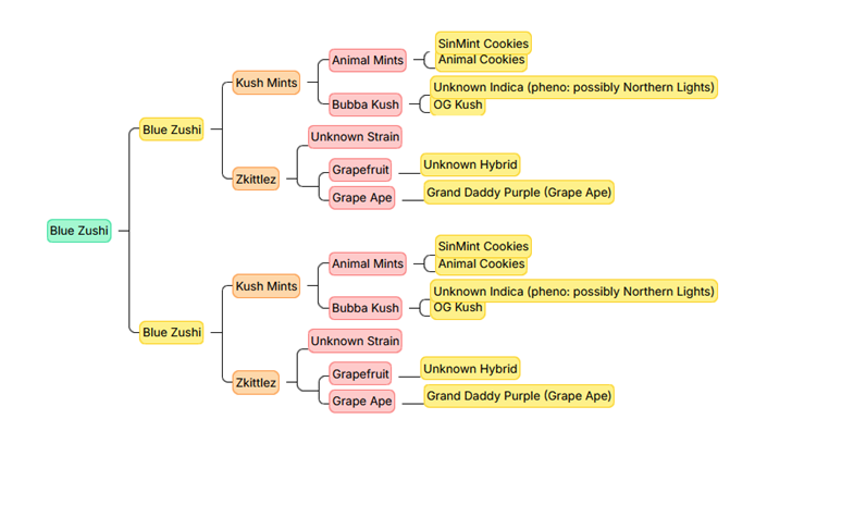 Blue Zushi – 60/40 Hybrid mit 25-28% THC