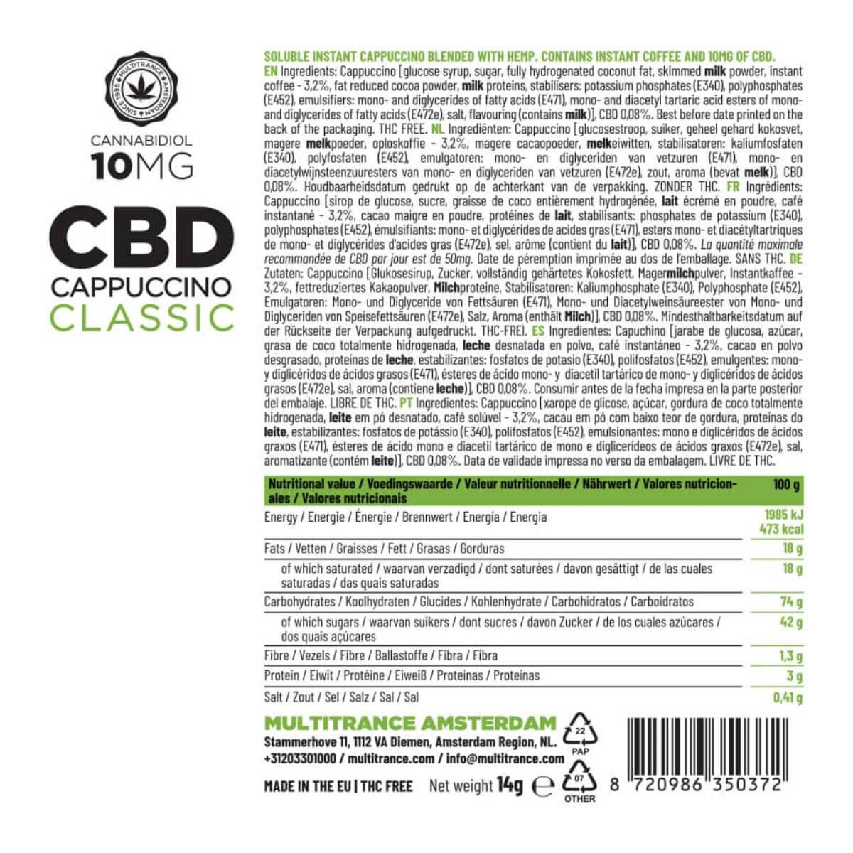 CBD Haze Instant Cappucino