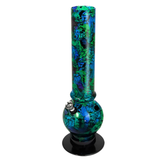 Acryl Bong Graffiti Blau