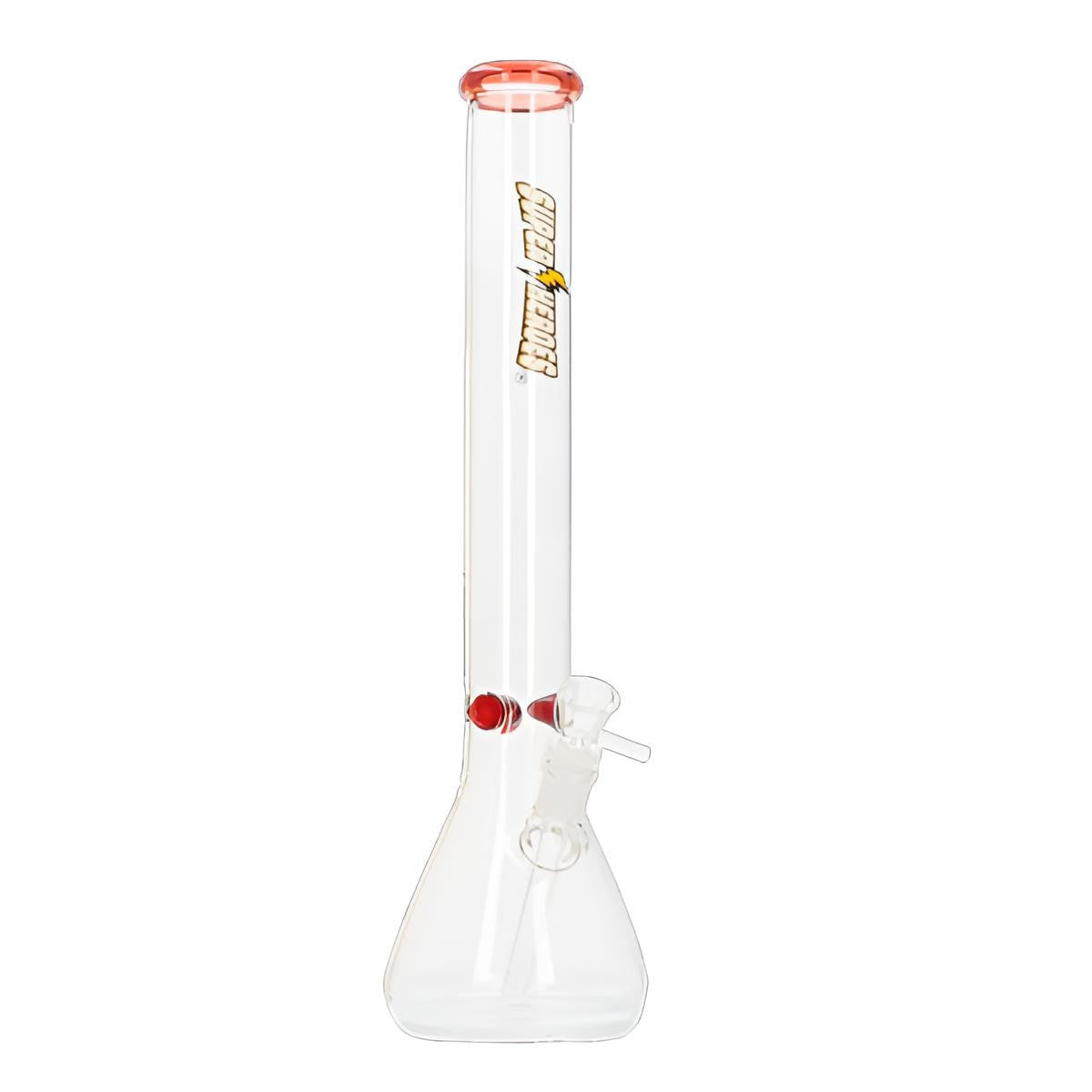 Glasbong "Super Heroes" – 45,2 cm, Transparent mit Rot