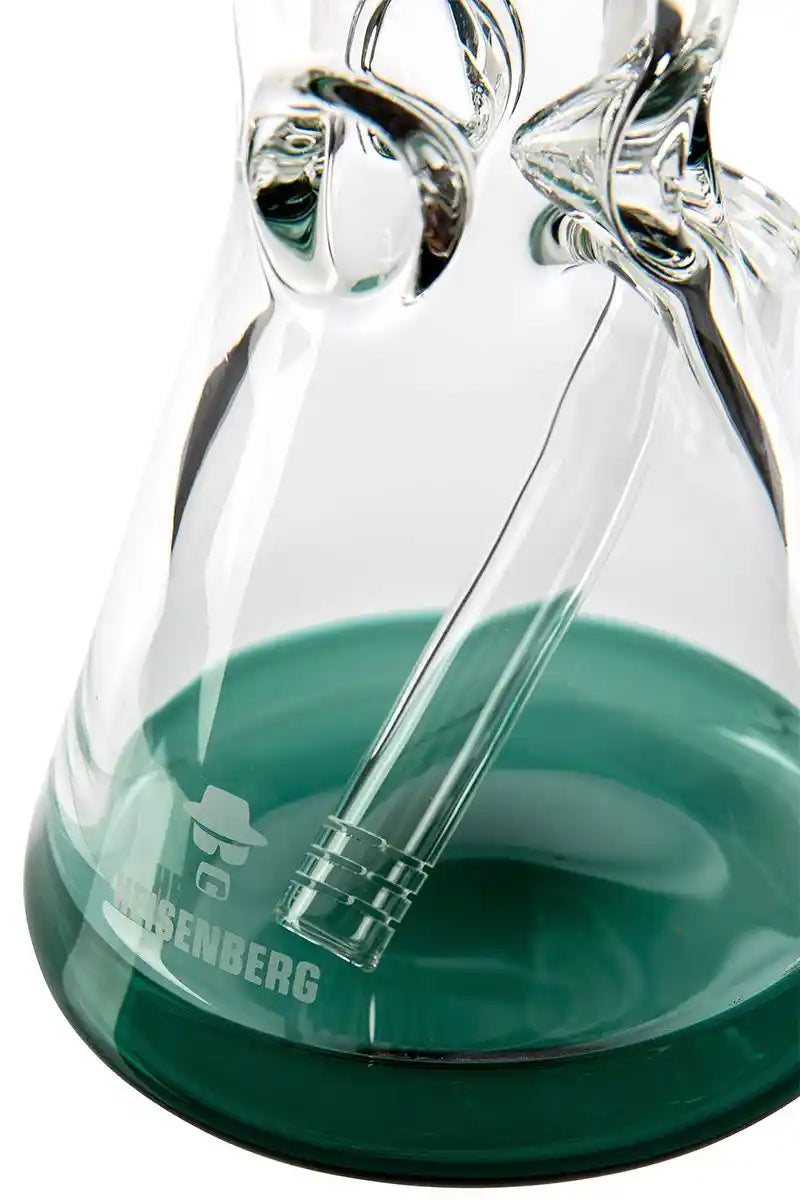 HNBG Glasgerät mit seegrünem Mundstück und Beaker-Boden – 21 cm