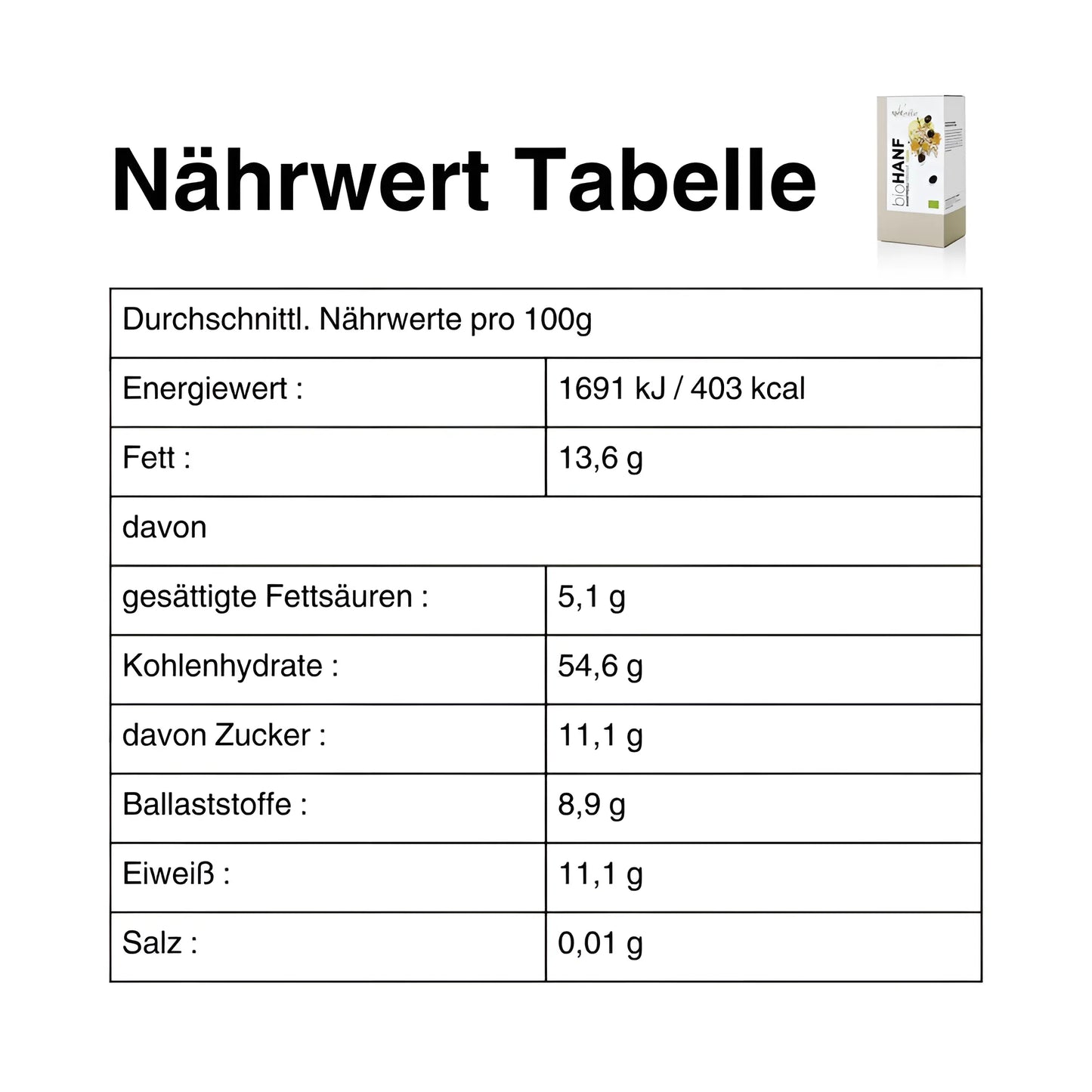 Hanfmüsli - Hanf&Natur 500g