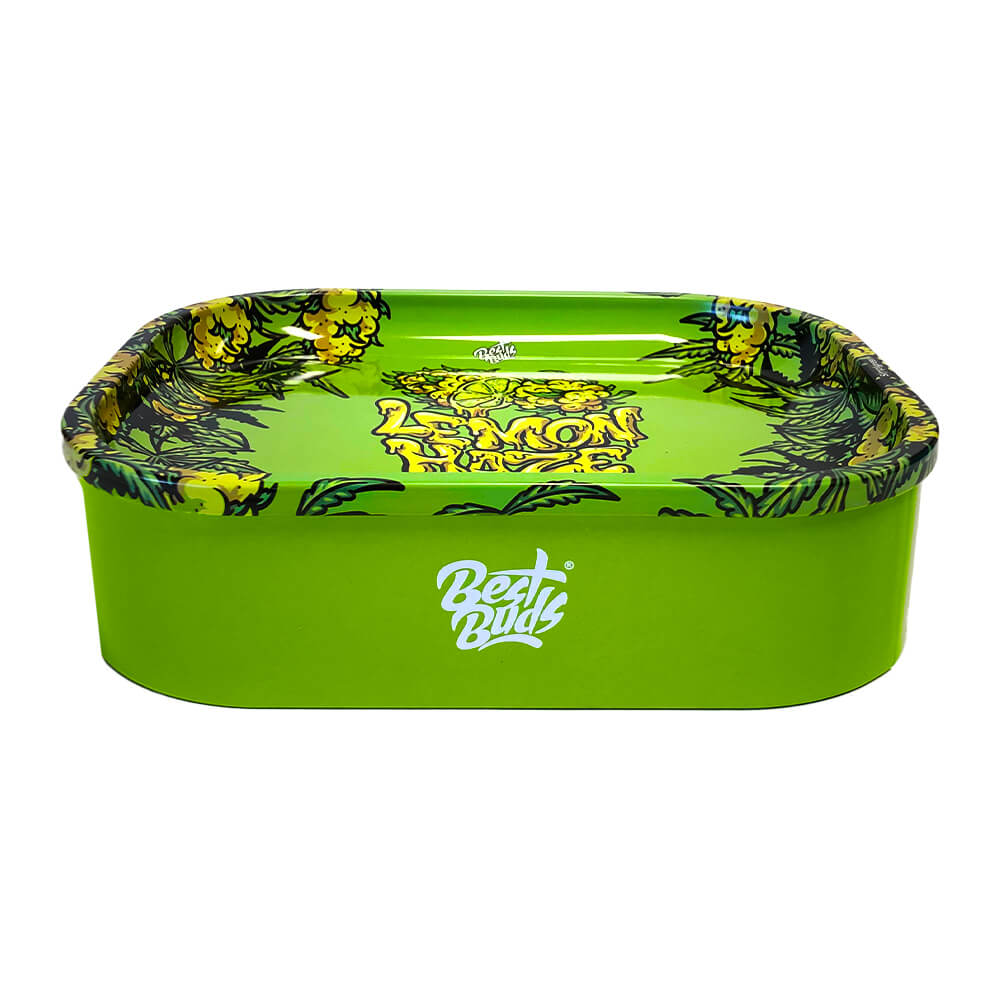 Best Buds Box Rolling Tray mit Aufbewahrung Lemon Haze – Praktisch und Stilvoll für Unterwegs