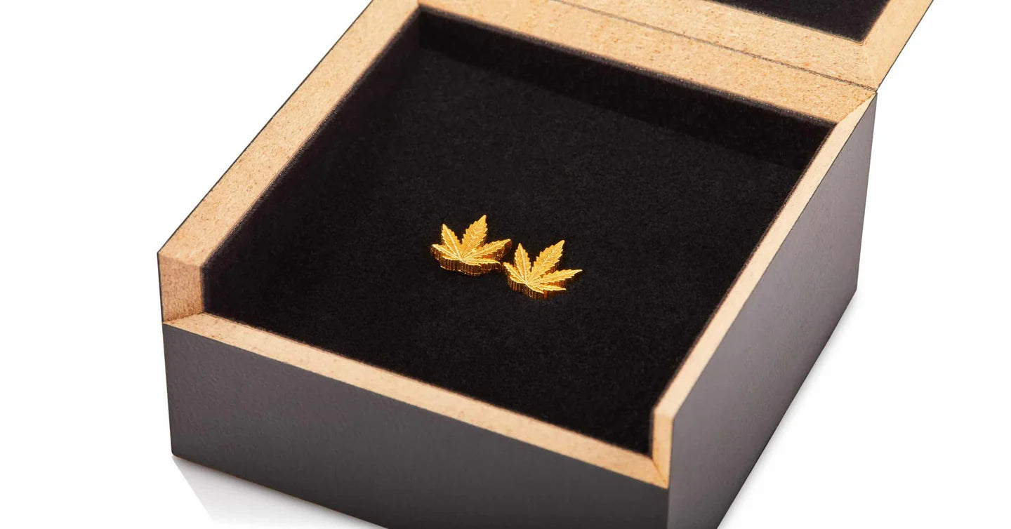 Mary Chainz - Zaza-Blatt Ohrstecker - Gold