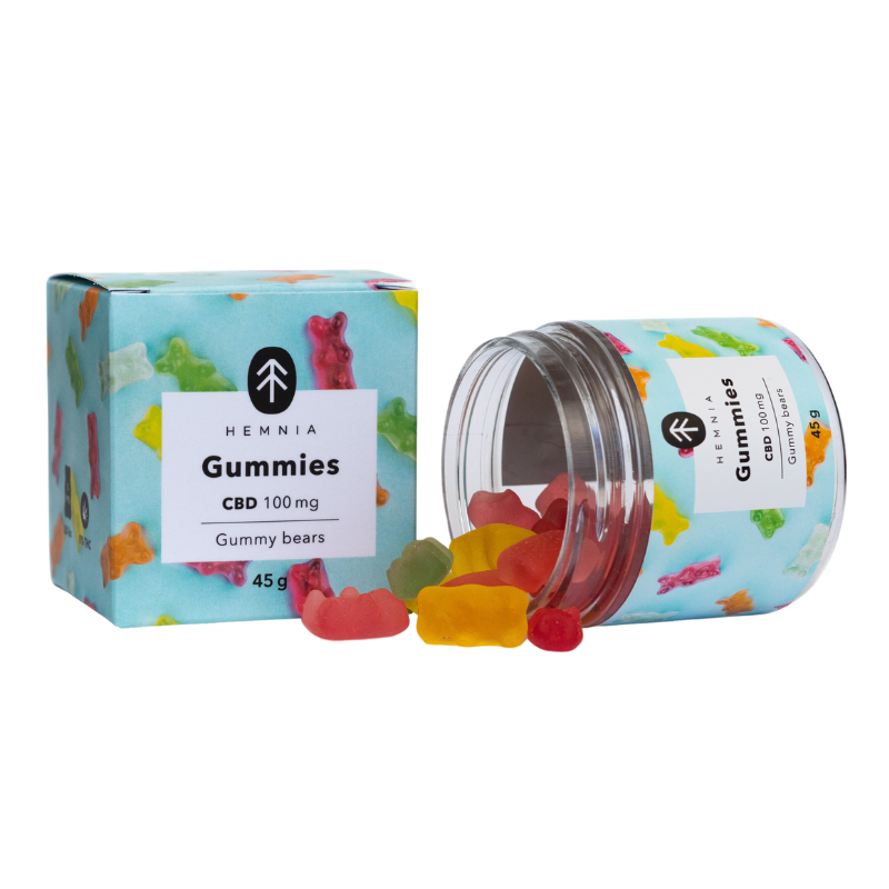 3x CBD Gummibärchen, Kirsche, Kiwi, Ananas, Erdbeere, 100 mg CBD, 20 Stück x 5 mg, 45 g