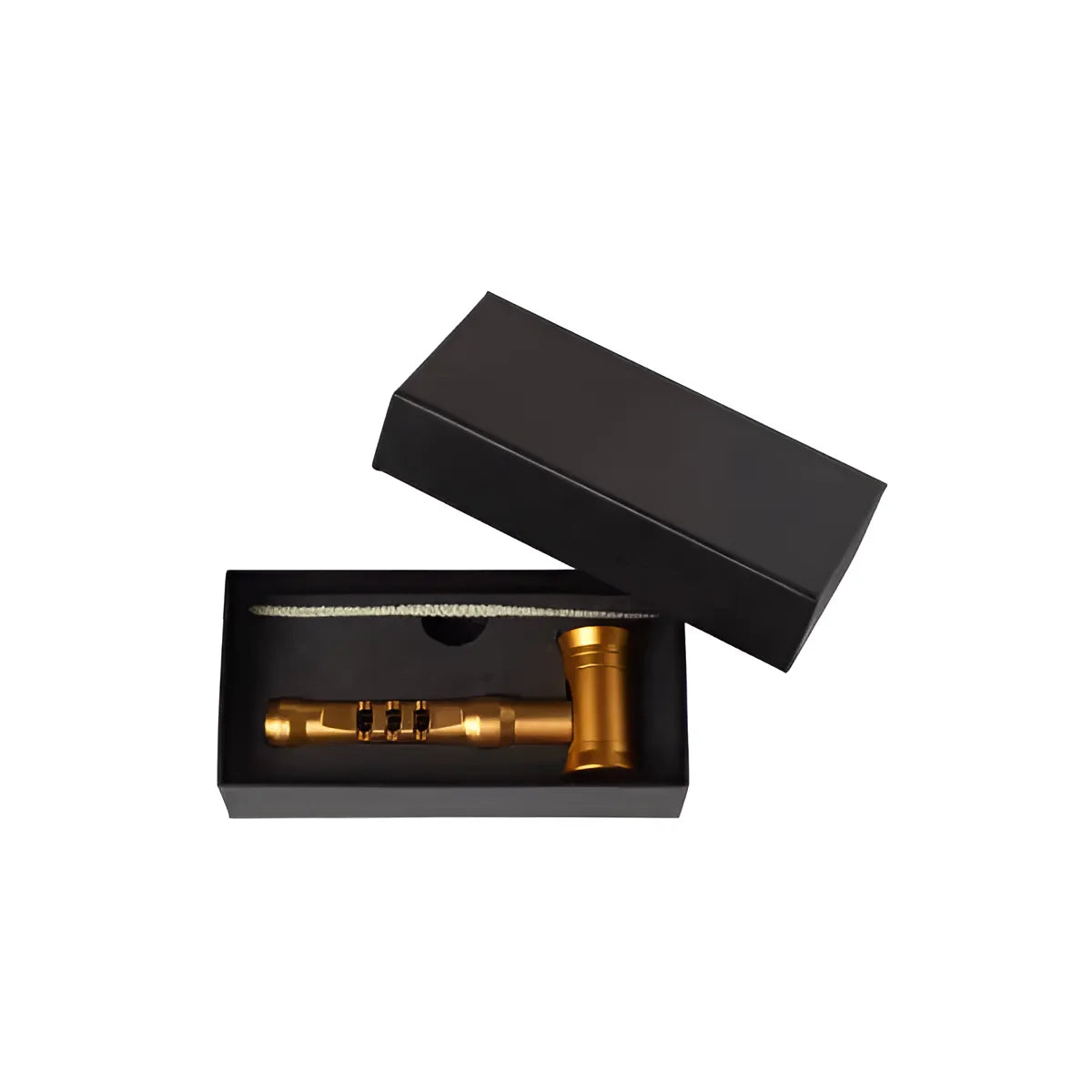 Heisenberg Metallpfeife mit Schatulle in Gold – Eleganz und Qualität für Unterwegs
