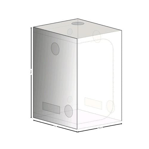 Airontek Dobermann Tent Growbox - Premium Silber Mylar, 210D umrisse
