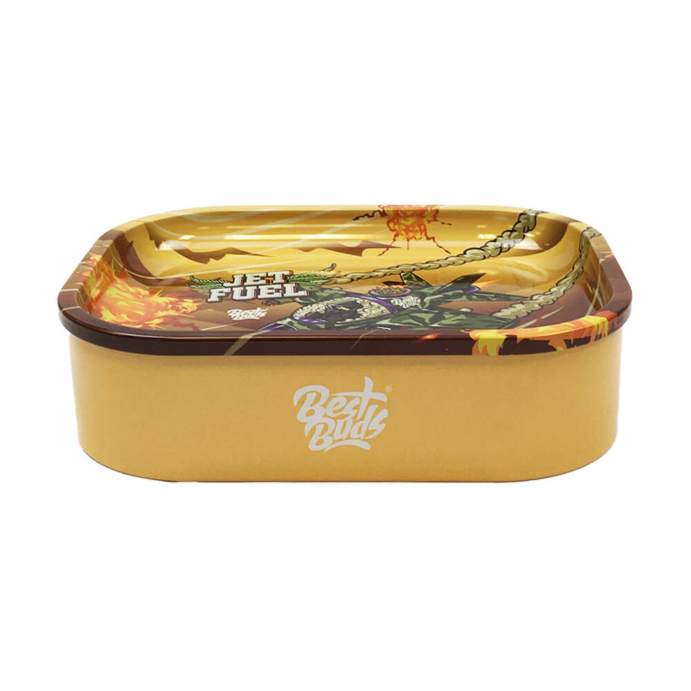 Best Buds Box Rolling Tray mit Lagerung Jet Fuel