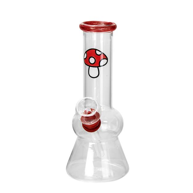Mini Glas Bong Mushroom Red – Kompakter Genuss mit einzigartigem Design