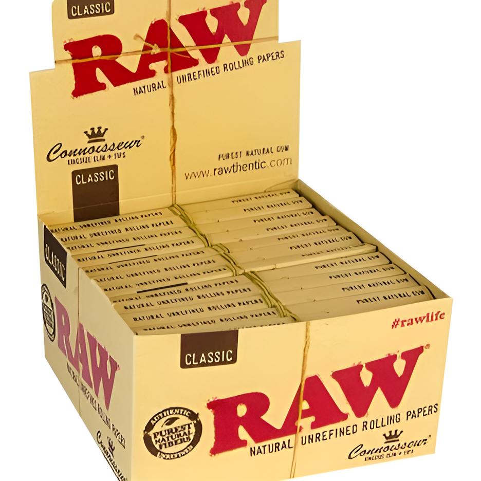 RAW Classic Rolling Papers Slim + Tips 24 Stk