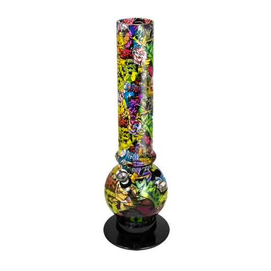 Acryl Bong Graffiti Gelb