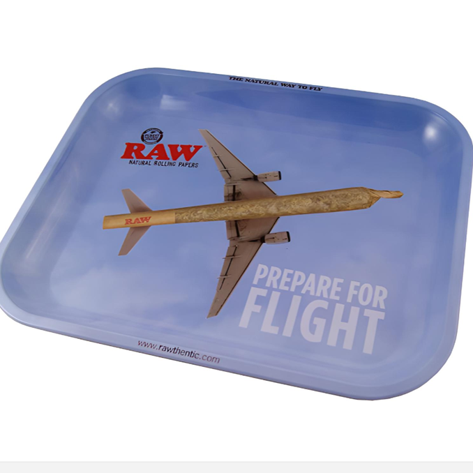 RAW Rolling Tray Drehunterlage Metall „Flying High“ – 28 x 34 cm