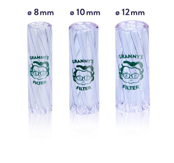 Grannys Glas Vortex Filtertips 3er Set – 8/10/12 mm | Verschiedene Farben