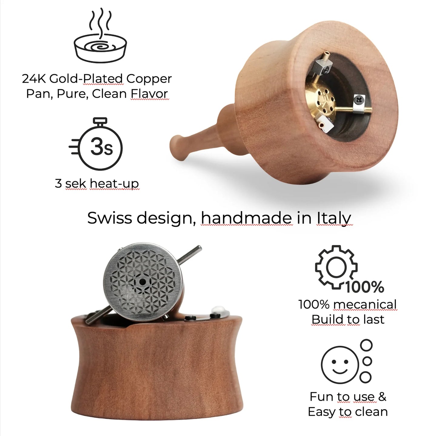 Vapman Click Vaporizer aus massivem Apfelholz