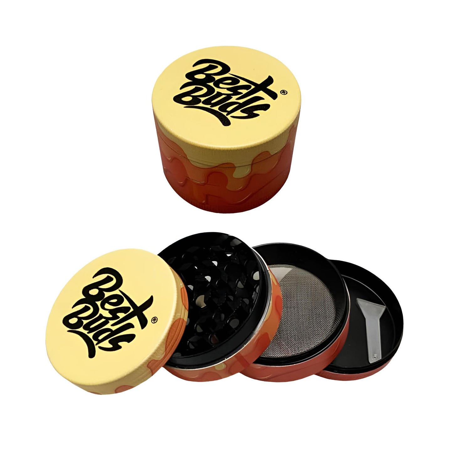 Best Buds Gelato Mango Pfirsich Grinder – 4-teilig, 50 x 50 x 37 mm, Diamant-Design