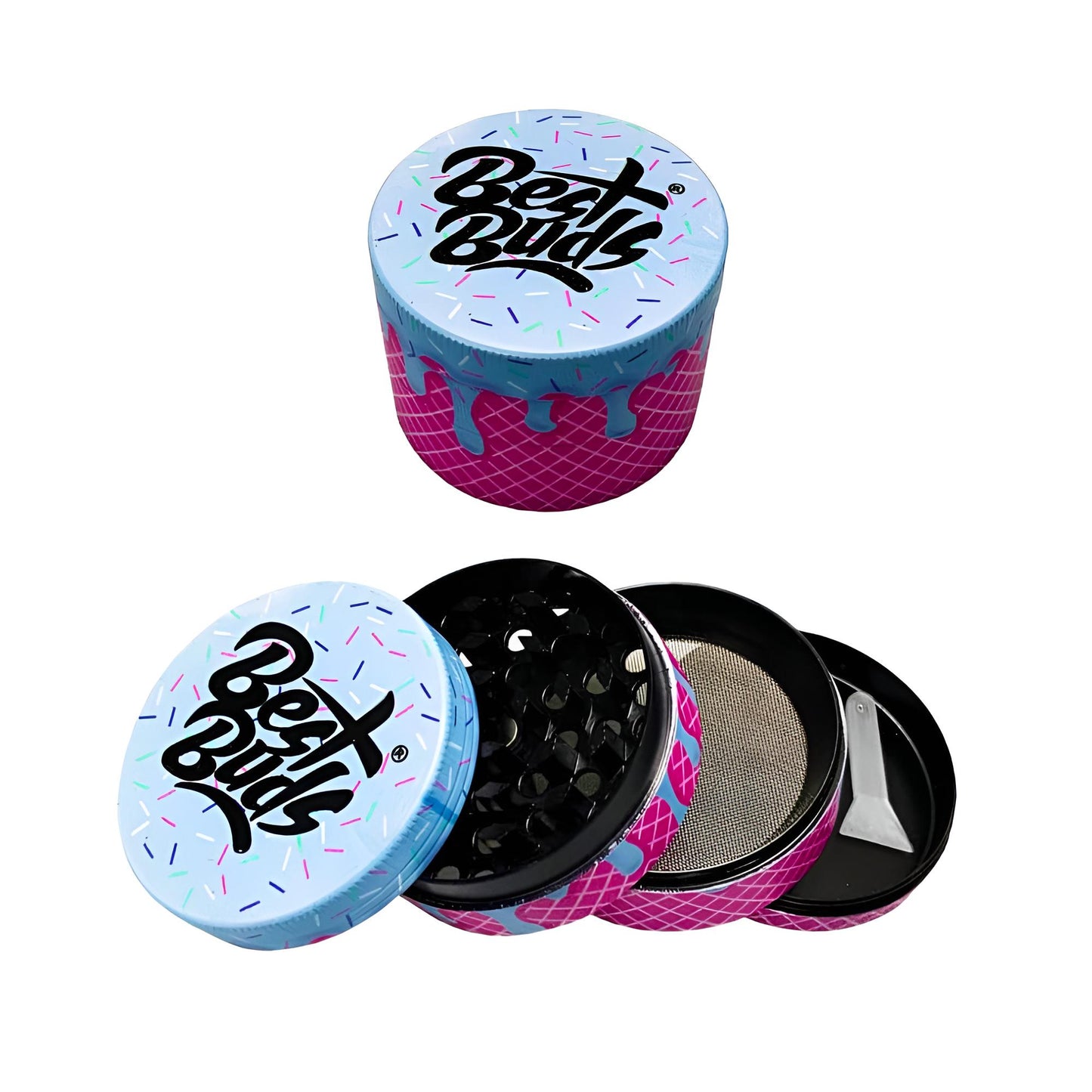 Best Buds Gelato Pistazien Blackberry Grinder – 4-teilig, 50 x 50 x 37 mm, Diamant-Design