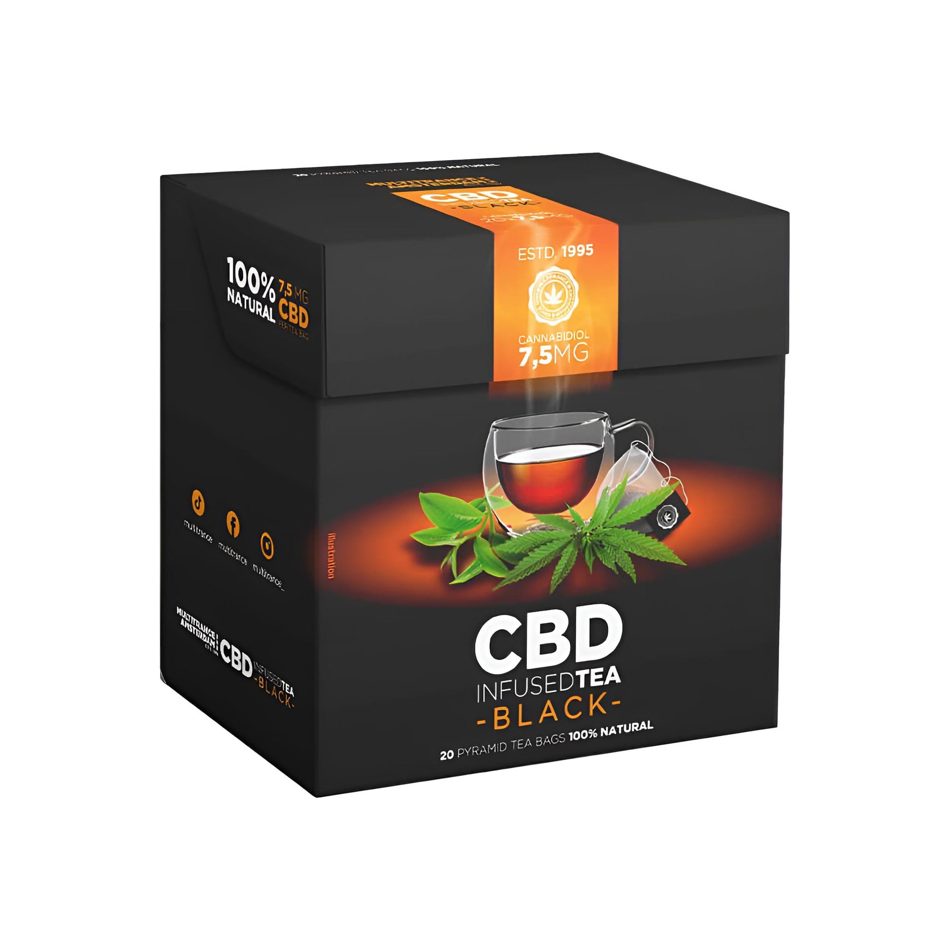 Schwarzer Tee, Hanfextrakte (7,5mg CBD pro Beutel)