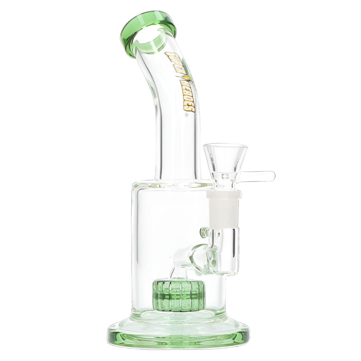 Bong "Super Heroes" – 22 cm Höhe, Ø 2,8 cm, Transparent Grün