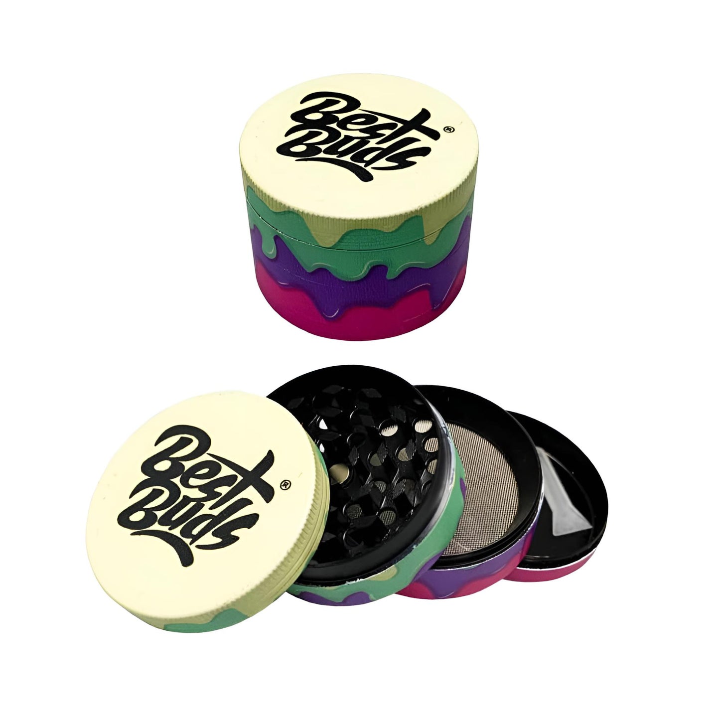 Beste Buds Gelato Zitronenbeeren Grinder – 4-teilig, 50 x 50 x 37 mm, Diamant-Design