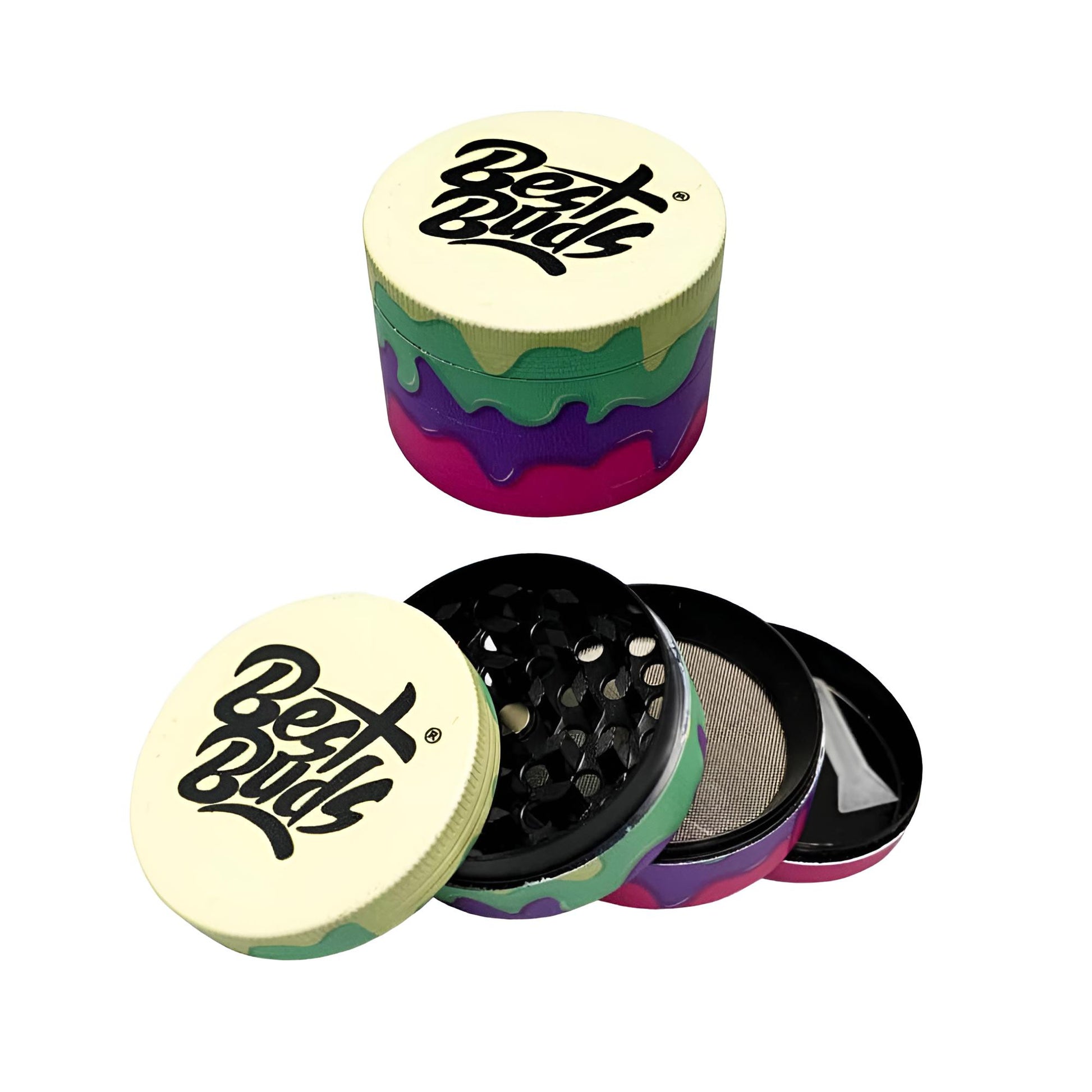 Beste Buds Gelato Zitronenbeeren Grinder – 4-teilig, 50 x 50 x 37 mm, Diamant-Design