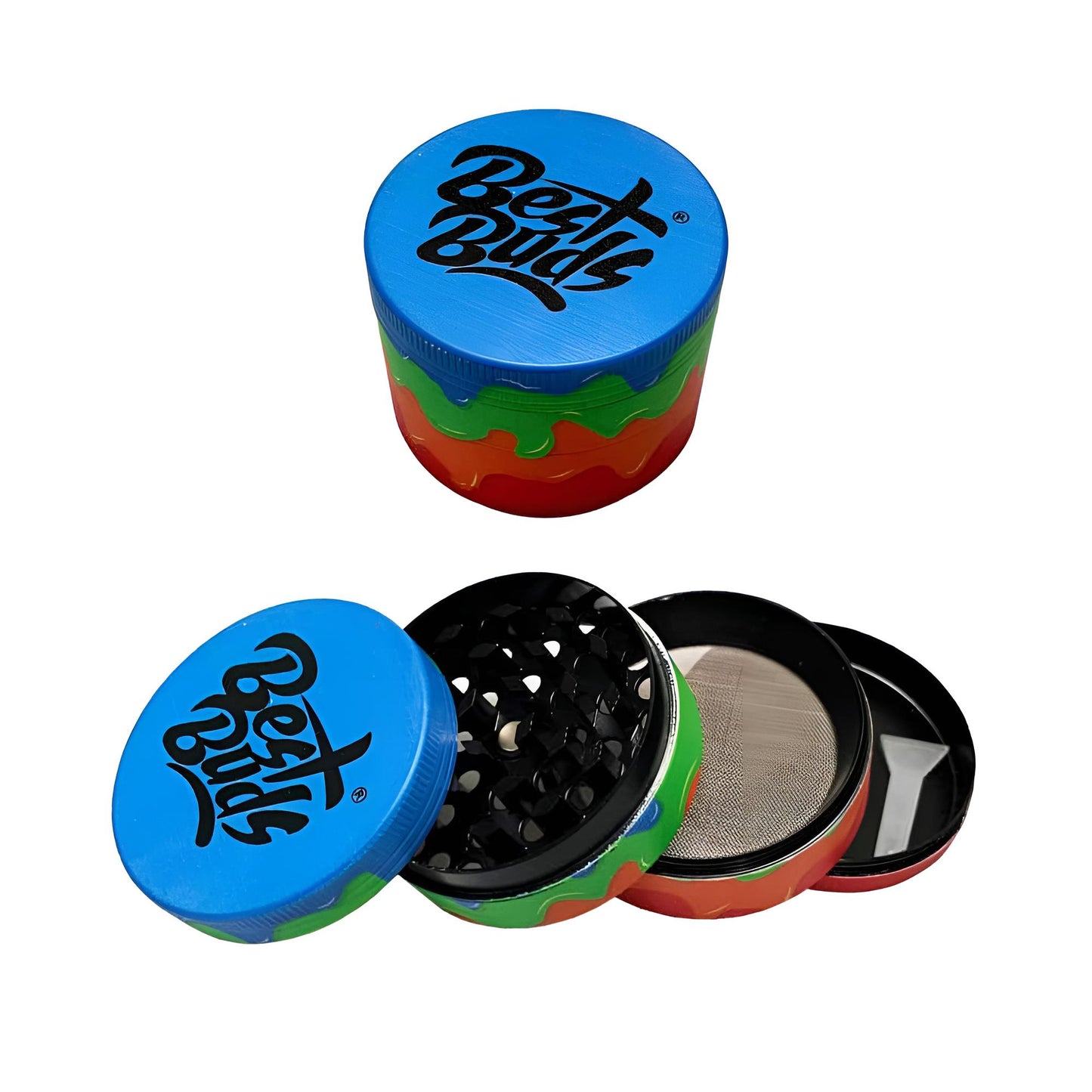 Best Buds Gelato Blueberry Tropical Fruits Grinder – 4-teilig, 50 x 50 x 37 mm, Diamant-Design