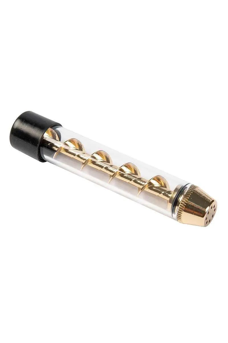 GlasBlunt mit Spirale Gold