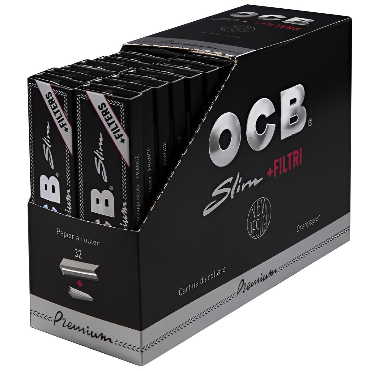 OCB KS Schwarz Premium Slim + Tips – 32 Hefte mit Papers und Filtertips