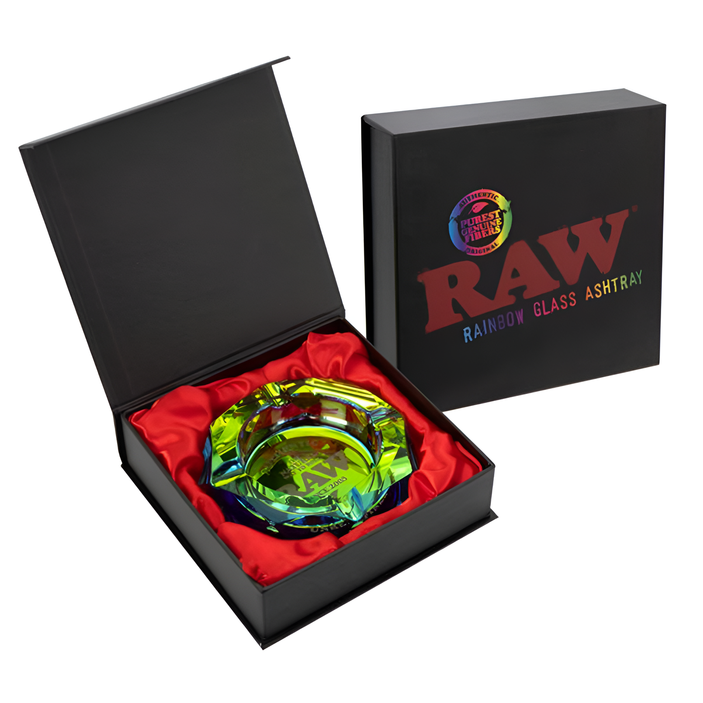 RAW Rainbow Thick Ashtray – Lebhafter Glas-Aschenbecher