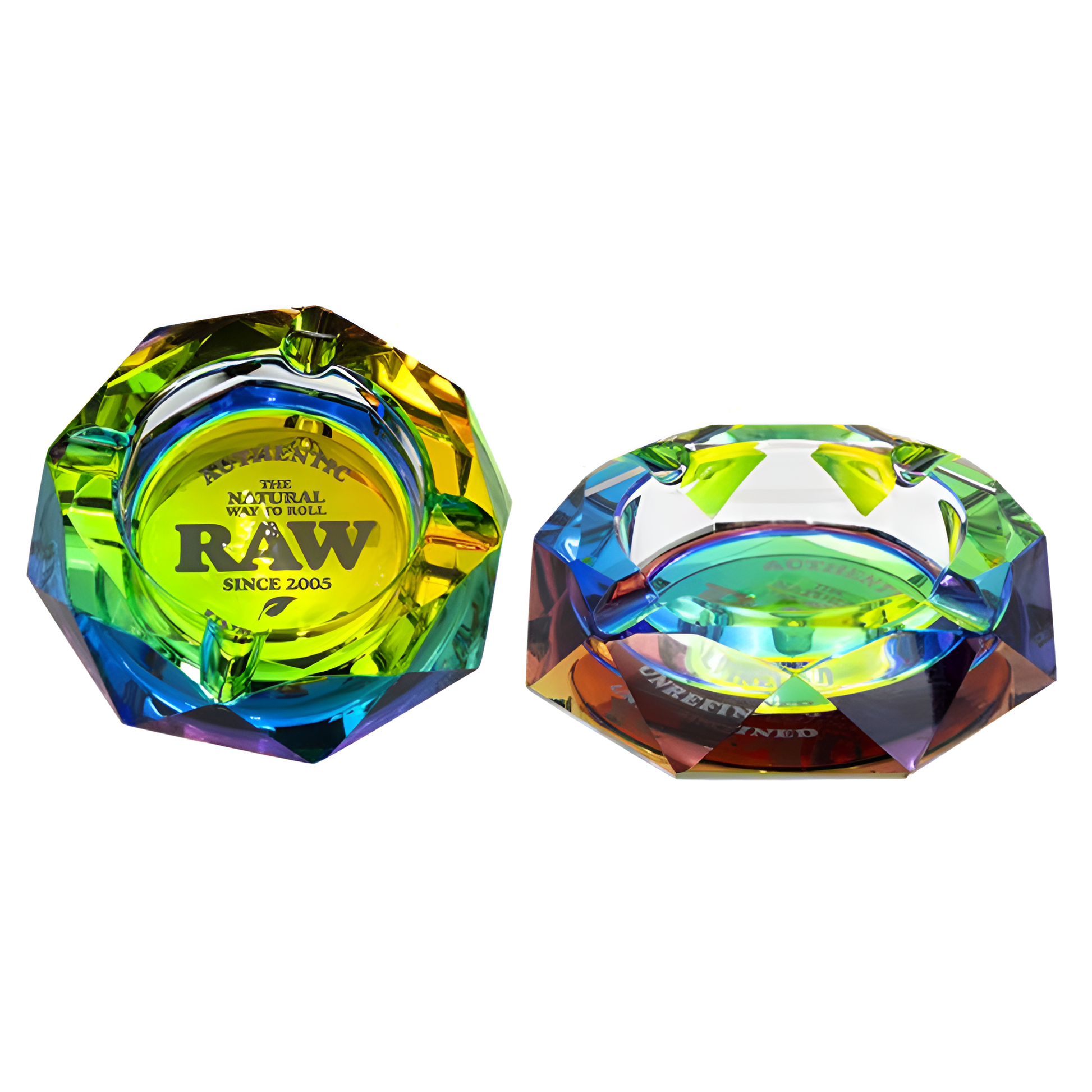 RAW Rainbow Thick Ashtray – Lebhafter Glas-Aschenbecher