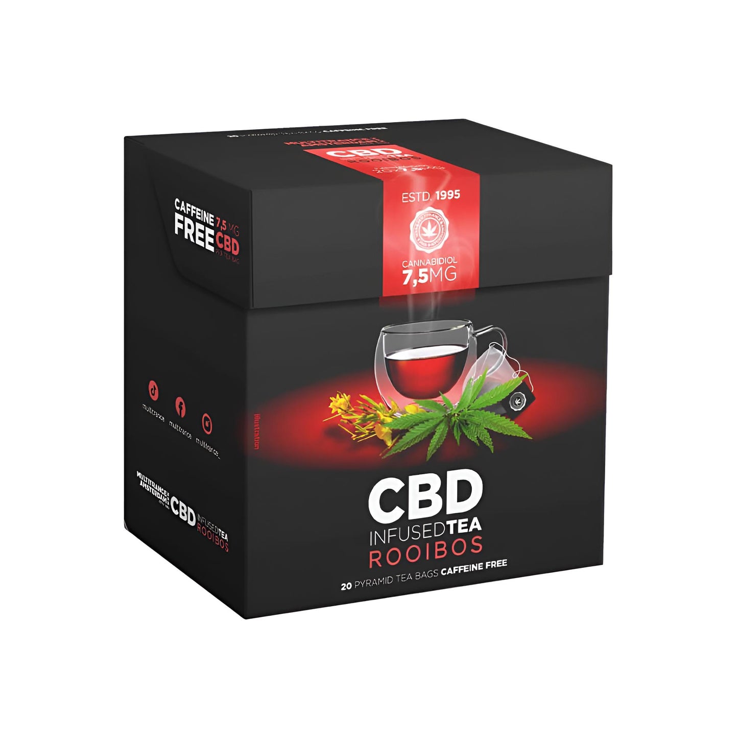 Rooibos-Tee, Hanfextrakte (7,5mg CBD pro Beutel)