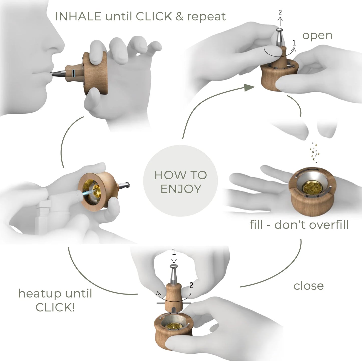 Vapman Click Vaporizer aus massivem Apfelholz