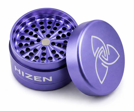 HIZEN Aluminium Grinder ohne Zähne 63 mm – Purple | 4-teilig