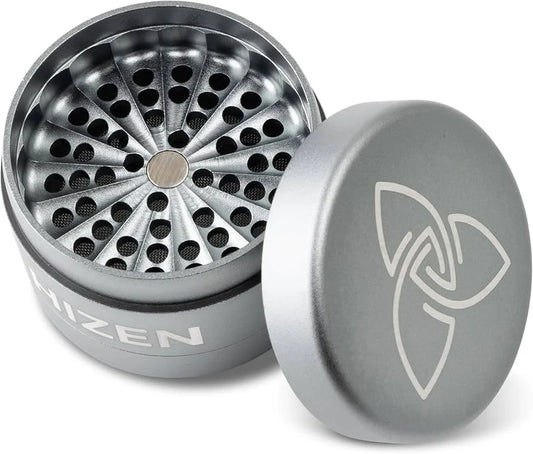 HIZEN Aluminium Grinder ohne Zähne 63 mm – Grau | 4-teilig