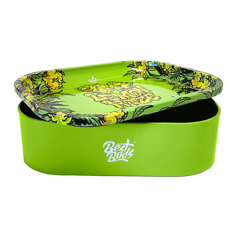 Best Buds Box Rolling Tray mit Aufbewahrung Lemon Haze – Praktisch und Stilvoll für Unterwegs