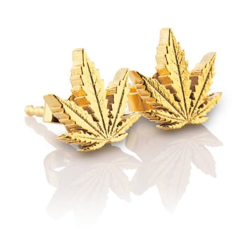 Mary Chainz - Zaza-Blatt Ohrstecker - gold